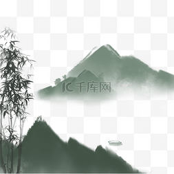 中国竹林图片_中国风水墨古风竹子竹林山水画