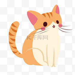 可爱的小猫素材图片_黄色的小猫咪手绘插画