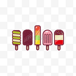 好看的食物图片_夏季食物系列美味冰淇淋装饰插画