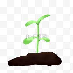 发芽的小树苗图片_发芽的绿色植物插画