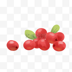 水彩水果矢量素材图片_手绘红色水彩风蔓越莓矢量