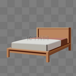 乳胶床垫素材图片_卡通浅色卧室家具床