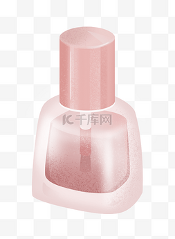 一瓶粉色指甲油插画