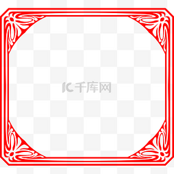 现代红色正方形边框