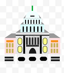 美国白宫建筑图片_手绘白宫国外建筑