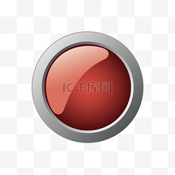 水晶按钮素材图片_矢量红色金属水晶按钮