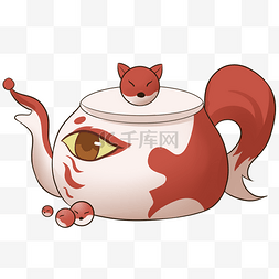 灰色狐狸茶壶