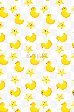黄色的小鸭子底纹插画