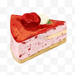 手绘草莓甜品图片_手绘爱情蛋糕插画