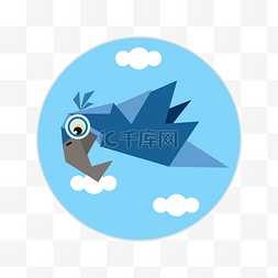 折纸鸟类图片图片_蓝天中飞翔的的鹦鹉