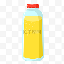 玻璃酒瓶图片_手绘橙汁的瓶子插画