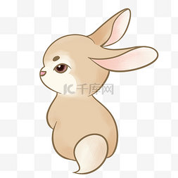 卡通灰色兔兔图片_灰色的兔子手绘插画