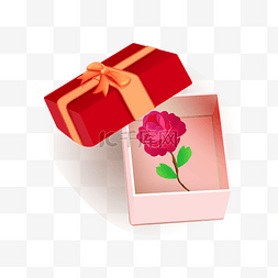 礼盒玫瑰花图片_矢量手绘卡通礼盒玫瑰