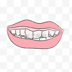 牙齿嘴唇图片_手绘可爱口腔牙齿漫画