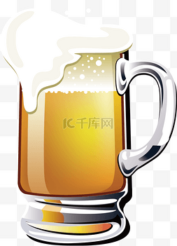 啤酒杯黄色图片_啤酒杯矢量素材下载
