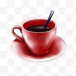 精美咖啡杯图片_红色精美咖啡杯 