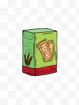 食物图片_美食节手绘卡通食物零食包装饼干