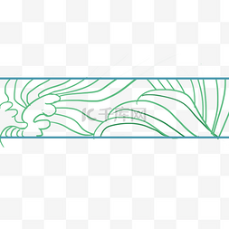 矢量波浪线边框浅绿色海浪花纹