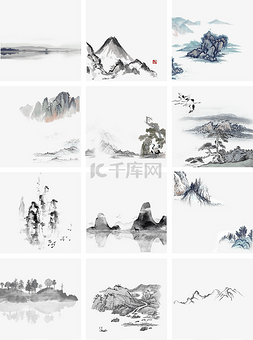 中国画、图片_水墨风中国画山水画