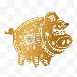 猪年可爱图片_2019新年手绘剪纸猪
