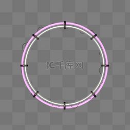 圆形边框光效图片_C4D立体几何圆形发光灯管边框标题