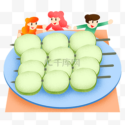 春天野餐烤蔬菜插画