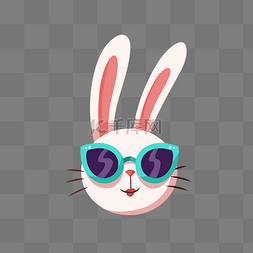 卡通兔耳朵耳朵图片_个性大耳朵兔子头像眼镜