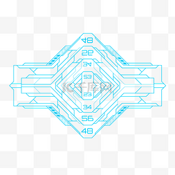 数字科技感元素图片_科技感线条组合图形图案数字点缀