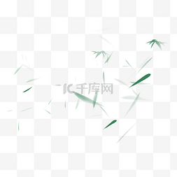 绿色飞舞图片_绿色竹叶漂浮素材