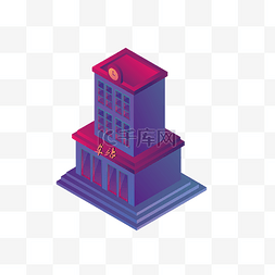 房产81图片_紫红渐变建筑高层