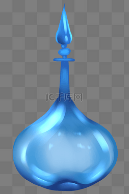 蓝色的独特玻璃瓶子