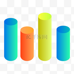 彩色圆柱图片_商务矢量数据柱圆柱按钮