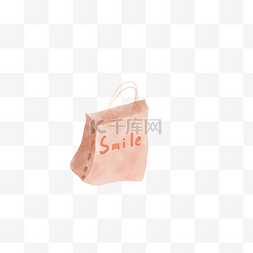 包装袋手绘图片_手绘水彩风格购物袋PNG素材
