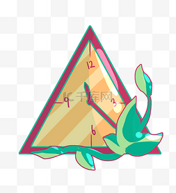 创意三角形钟表插画