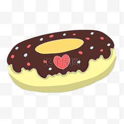 巧克力甜甜圈手绘图片_手绘巧克力甜甜圈