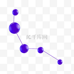 矢量卡通手绘医学分子链状结构图