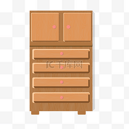 现代家具柜子图片_矢量卡通黄色家具