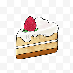 甜品矢量插画图片_美食甜点草莓蛋糕插画