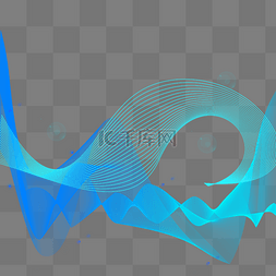 创意抽象曲线线条图片_创意蓝色图案科技曲线元素