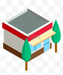 简约2.5D小房子插画