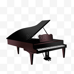 演奏钢琴图片_黑色的乐器钢琴插画