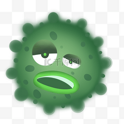球菌图片_绿色细菌拟人