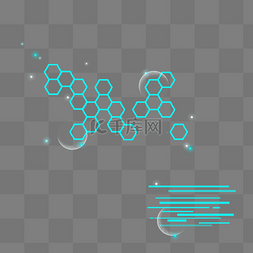科技花纹线条图片_平面设计蓝色科技几何图案元素