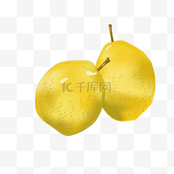 黄色的水果梨 