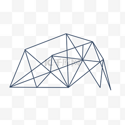 矢量三角网格小山透视立体