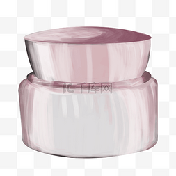粉色化妆品瓶子图片_护肤面霜卡通插画