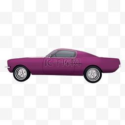 粉色质感轿车png图