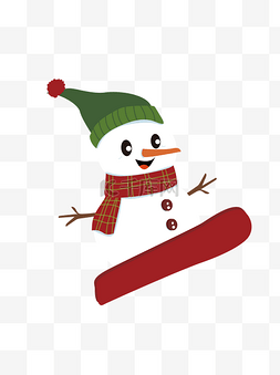 滑雪可爱图片_卡通可爱白色圣诞冬天彩色服饰下