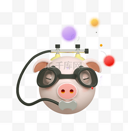 创意猪年图片_猪年c4d立体创意猪猪卡通形象