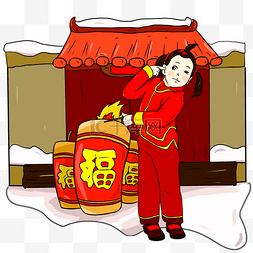 中国风新年快乐图片_中国风古典新年插画